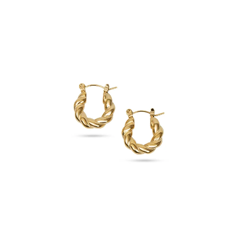 gold stud earrings for weddings -THE PETIT CROISSANT HOOP