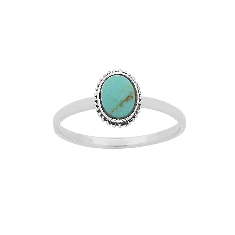 classic necklaces for women -Sterling Silver Turquoise Ring