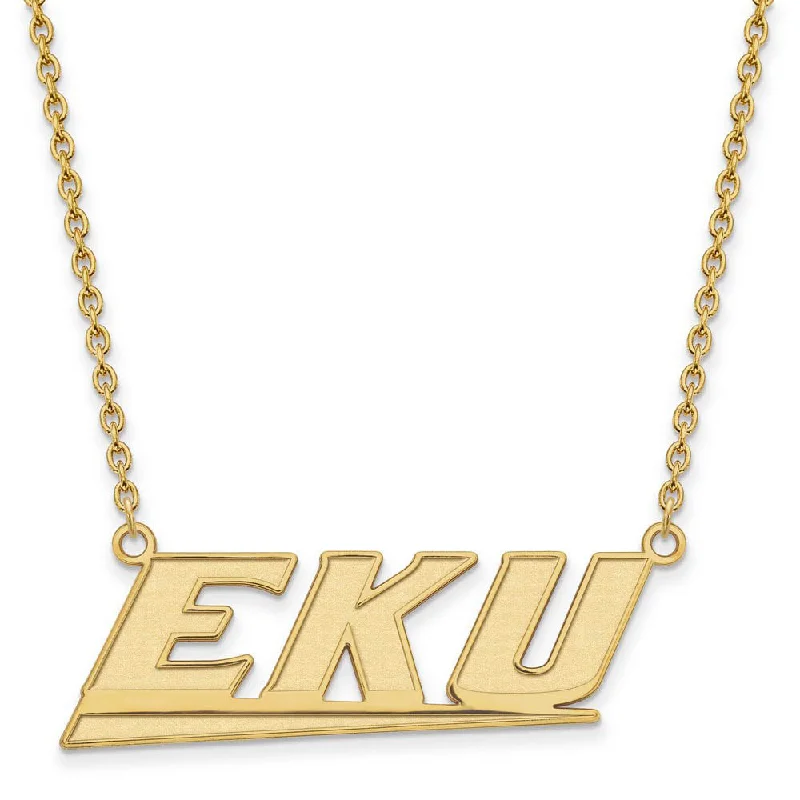 antique-style necklaces for women -10k Yellow Gold Eastern Kentucky U Large Pendant Necklace