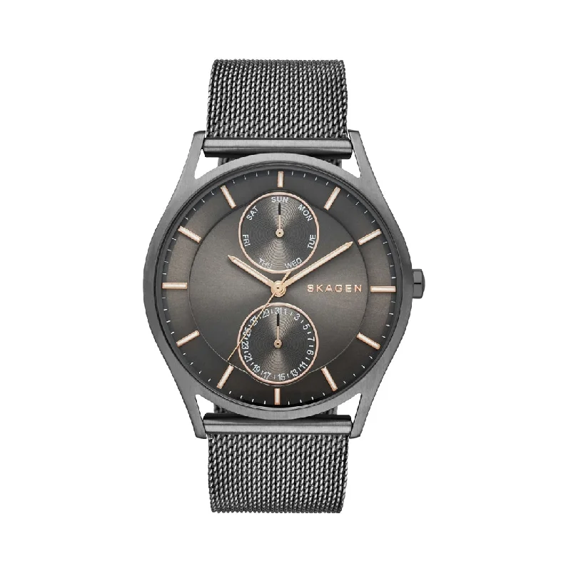 Skagen Mens Multi Dial Grey Mesh Band Watch SKW6180