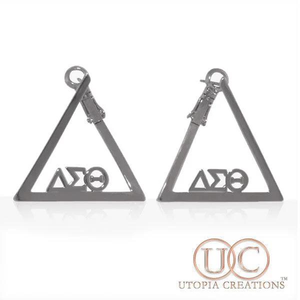 elegant stud earrings for women -ΔΣΘ Delta Greek Symbol Earrings