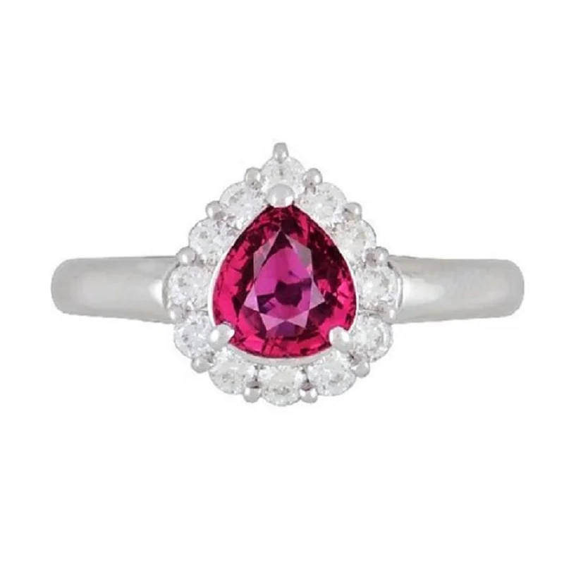 stylish engagement rings for women -Classic Burmese Ruby Diamond Platinum Ring, GIA Certified