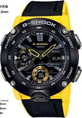 Casio G-Shock Black & Yellow Watch GA-2000-1A9DR