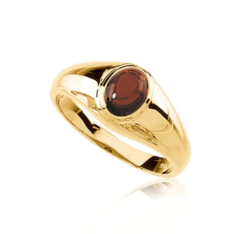 timeless necklaces for women -Mozambique Garnet Solitaire Ring in 14K Yellow Gold