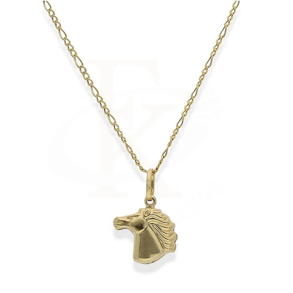 antique-style necklaces for women -Gold Necklace (Chain with Horse Shaped Pendant) 18KT - FKJNKL18K2246