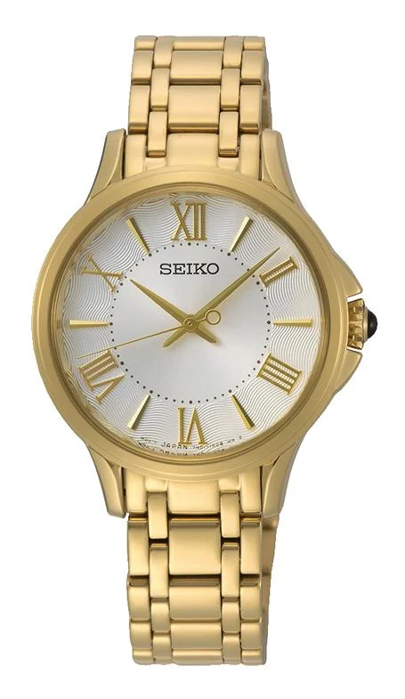 Seiko Women's White Face Gold Watch