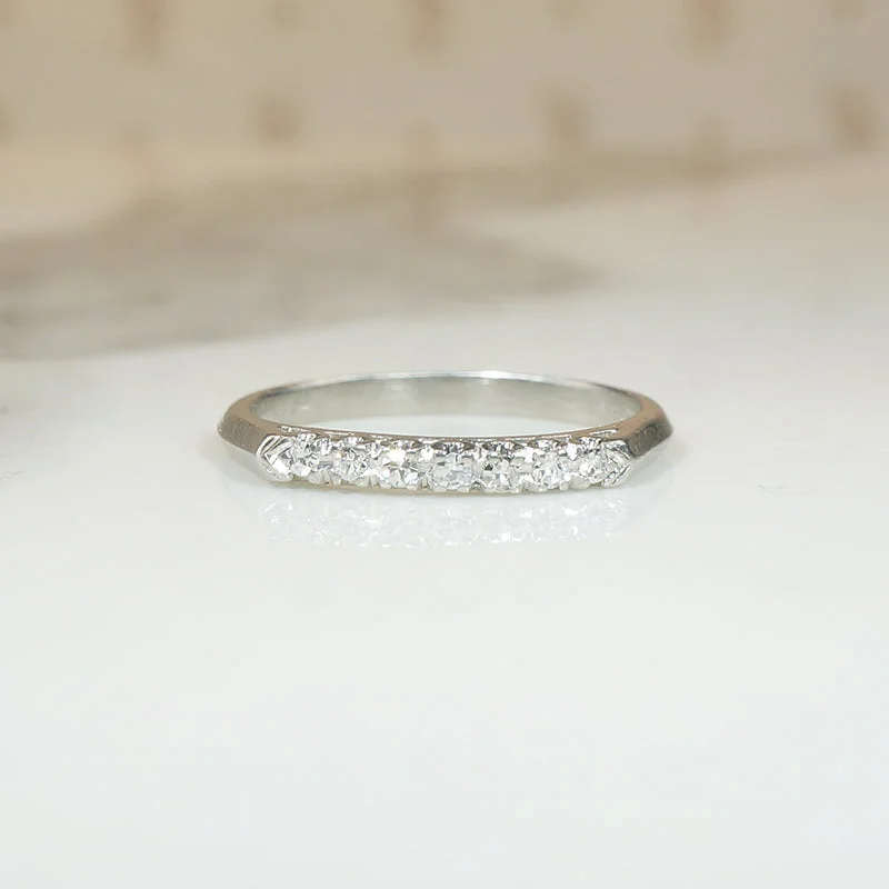 classic wedding engagement rings -Beautiful Vintage Birks Platinum & Diamond Band