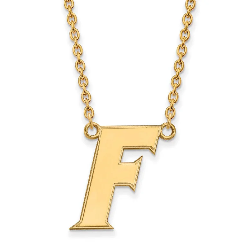 unique necklaces for women -10k Yellow Gold U of Florida Large Initial F Pendant Necklace