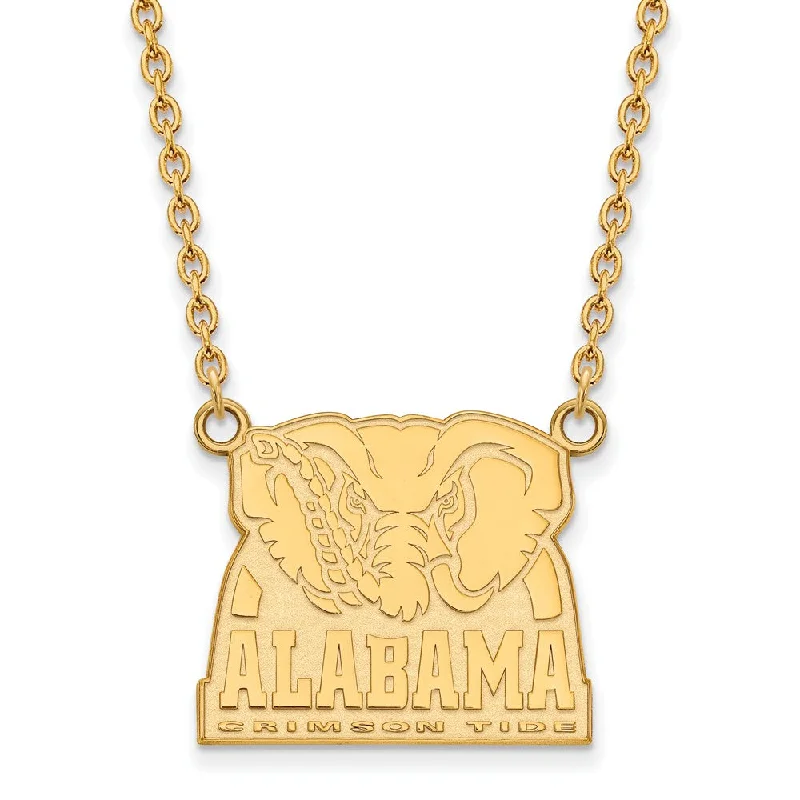 minimalist gold necklaces for women -10k Yellow Gold U of Alabama Large Pendant Necklace