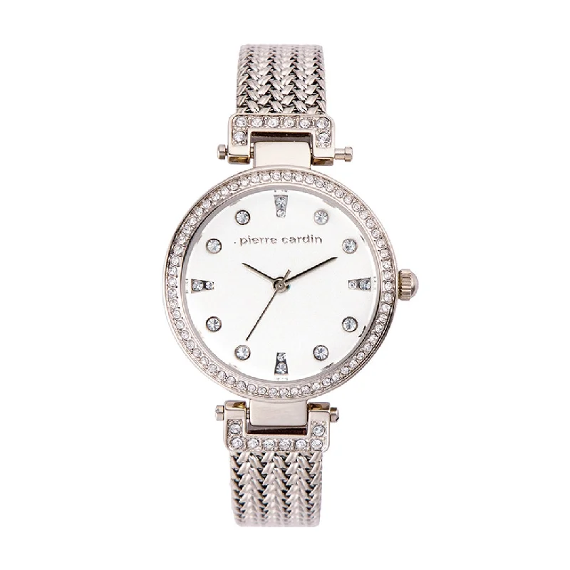 Pierre Cardin Silver Crystal Watch 5782