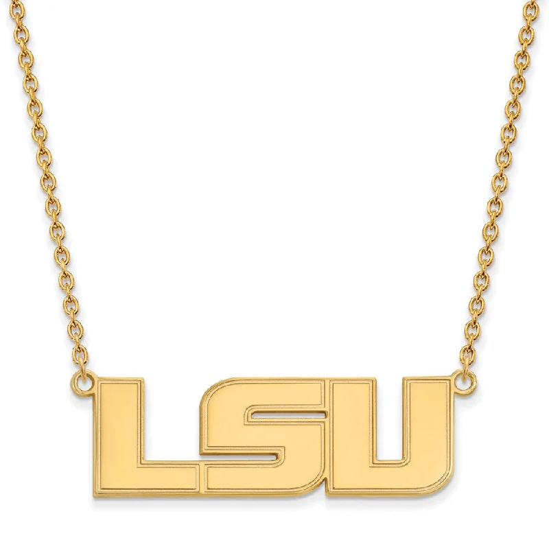 bold necklaces for women -14k Yellow Gold Louisiana State Large Pendant Necklace