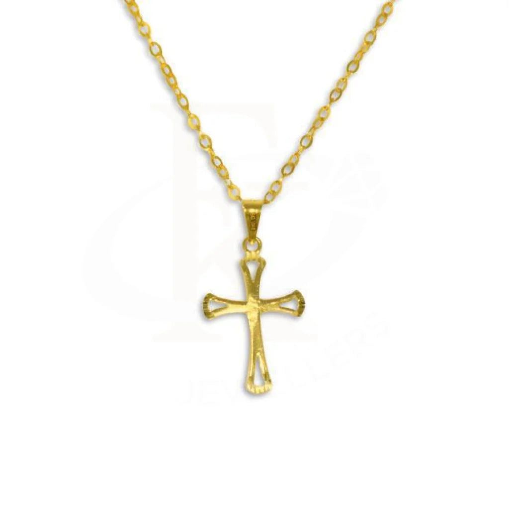 hand-crafted necklaces for women -Gold Necklace (Chain with Cross Pendant) 18KT - FKJNKL1229