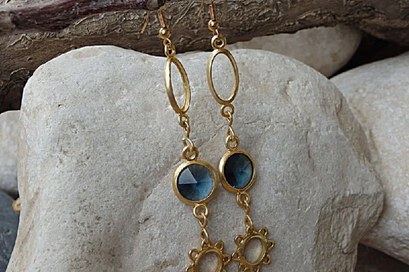 sparkly earrings for women -Blue Earrings