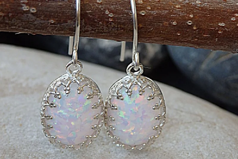 diamond drop earrings for women -Bridal Opal Earrings