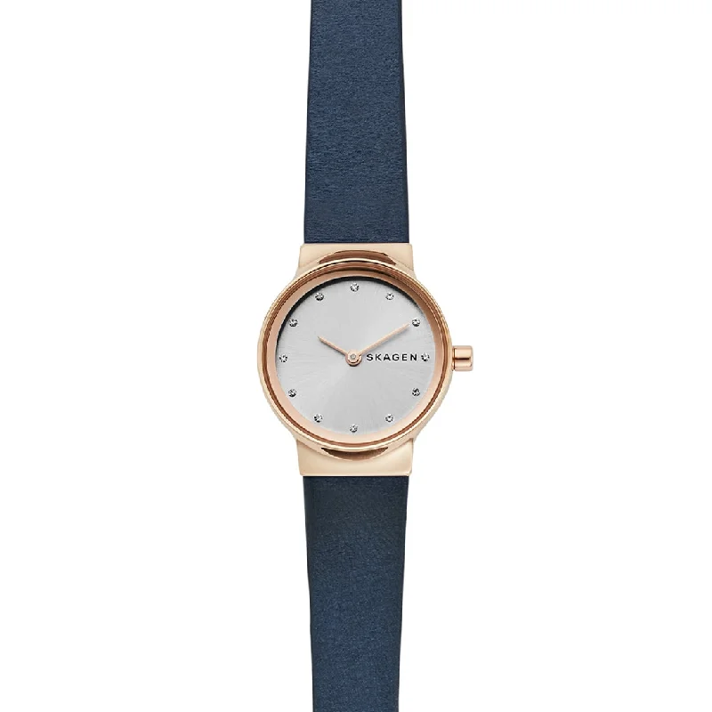 Skagen Freja Blue Leather Watch SKW2744