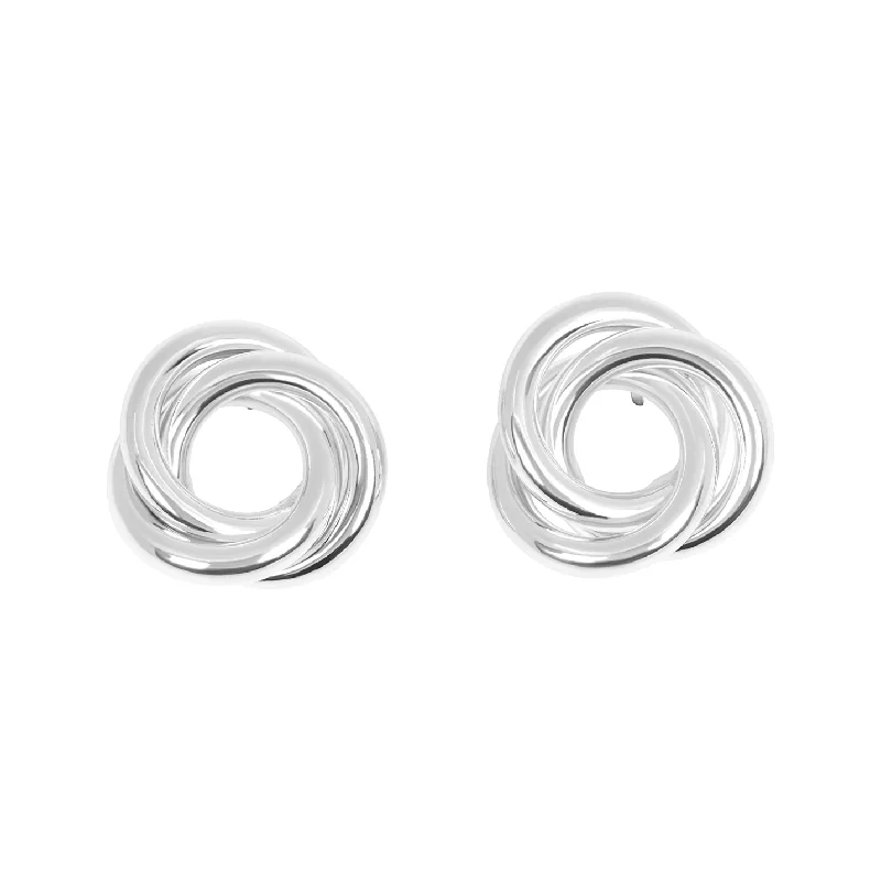 multi-layered earrings for women -THE SILVER LOLA STUDS