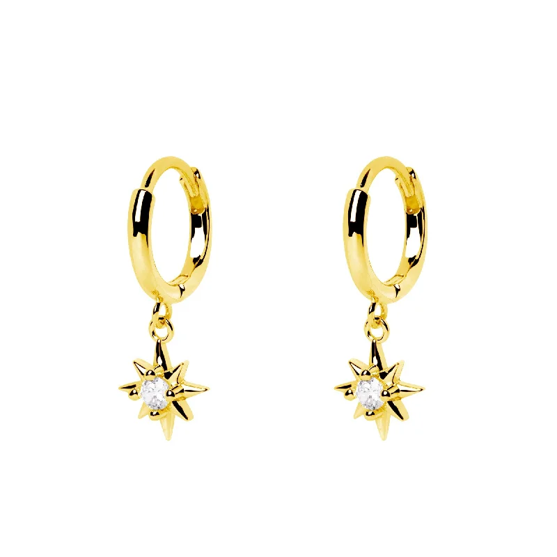 modern stud earrings for women -Polar Star Gold Earrings