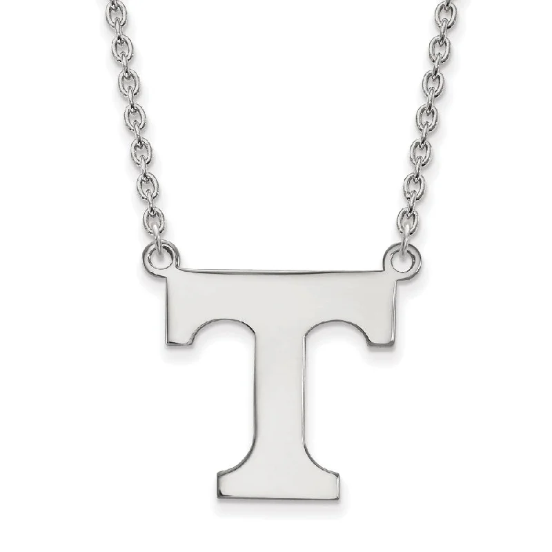 custom pendant necklaces for women -14k White Gold U of Tennessee Large Initial T Pendant Necklace