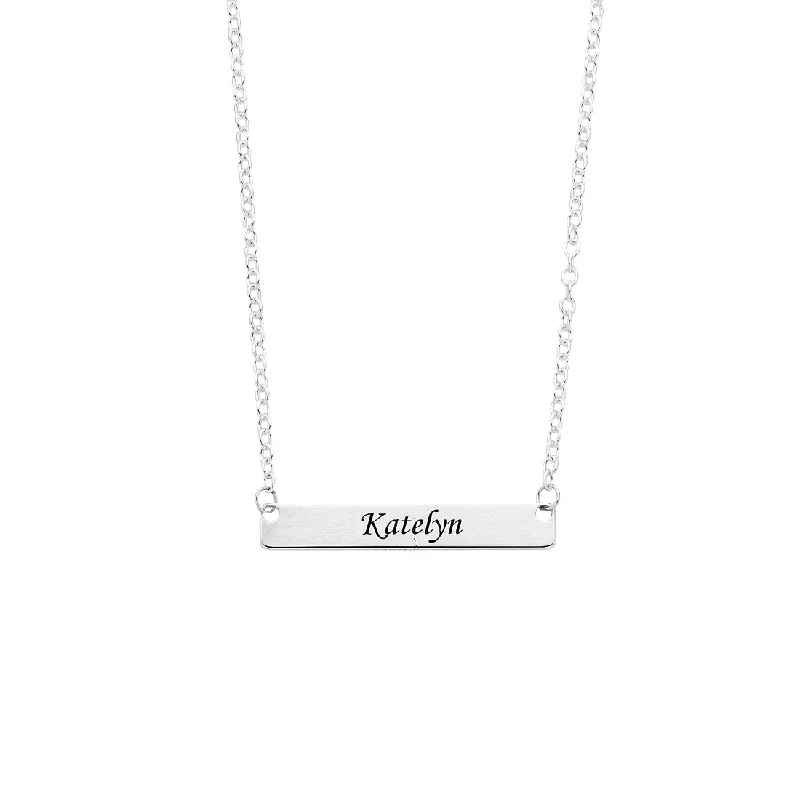 trendy choker necklaces for women -Sterling Silver Personalised Name Tag Necklace