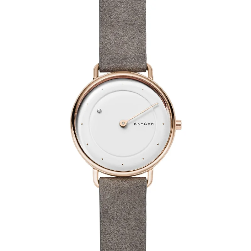 Skagen Horisont Special-Edition Genuine Diamond Gray Leather Watch SKW2739