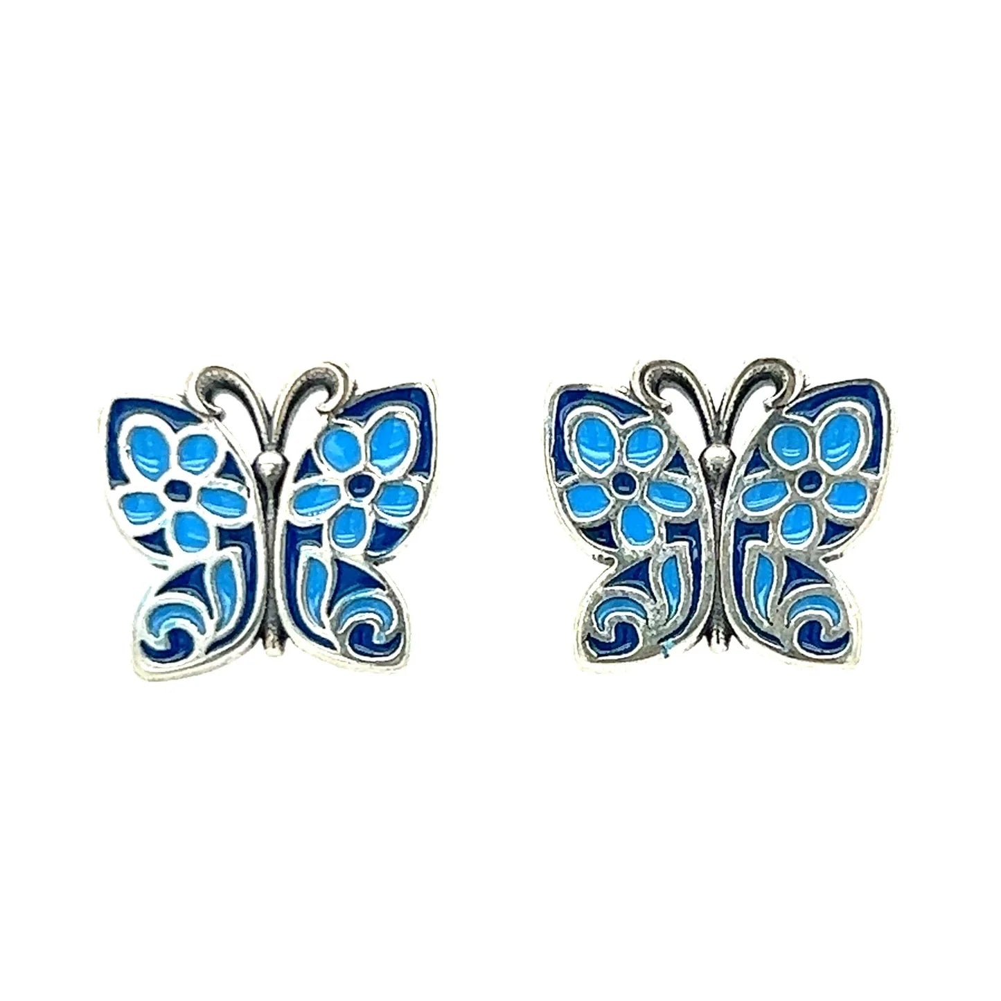 multi-strand earrings for women -Blue Butterly earrings