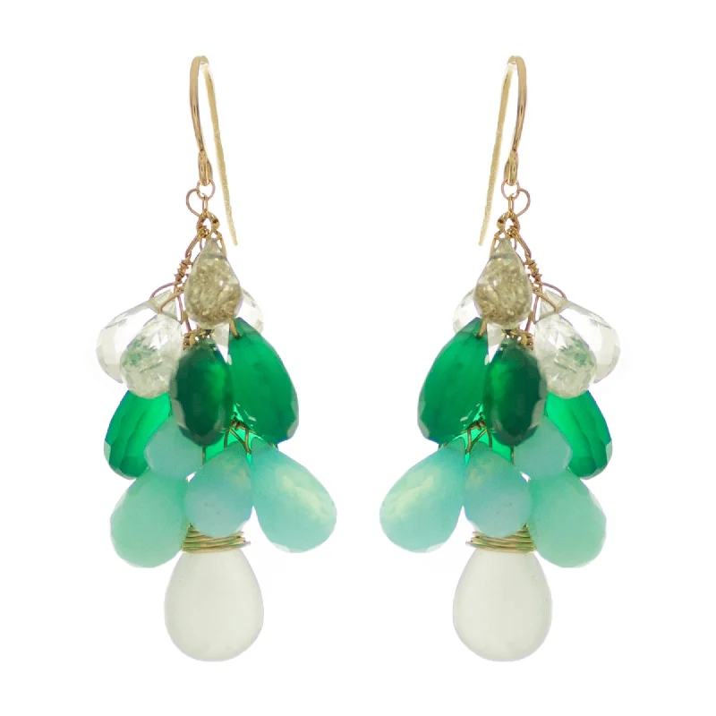 flower-shaped earrings for women -Seafoam Green Drop Earrings