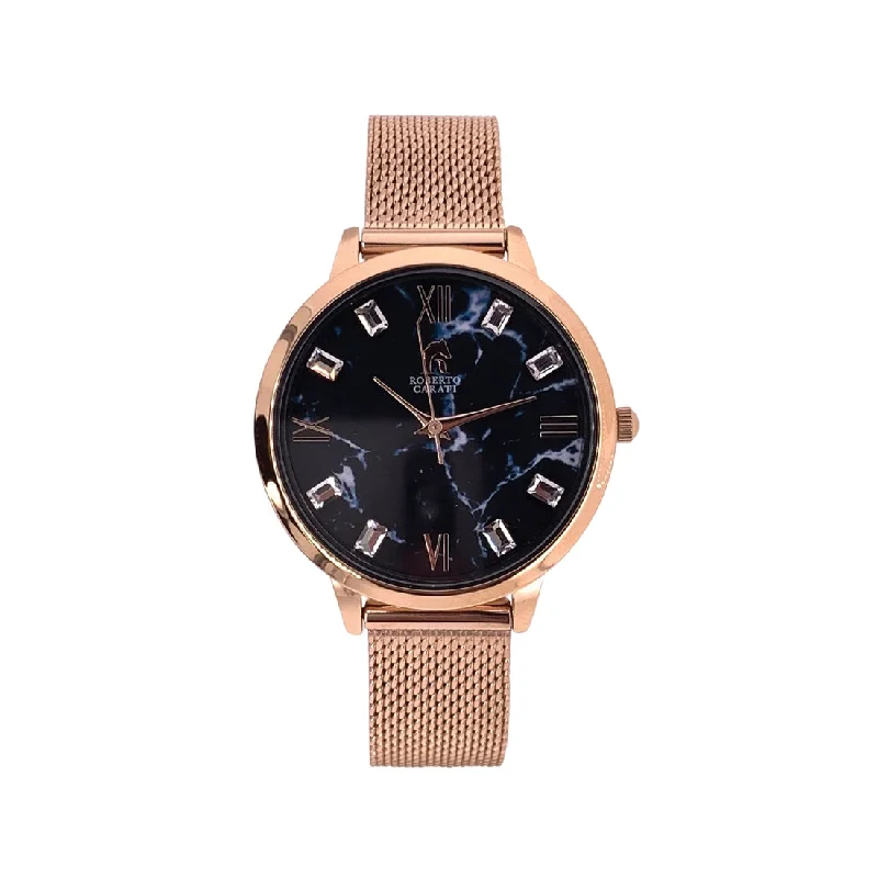 Roberto Carati Jersey Rose & Black Marble Watch