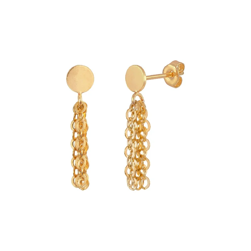 wedding day earrings for women -Little Tassel Drop Earrings