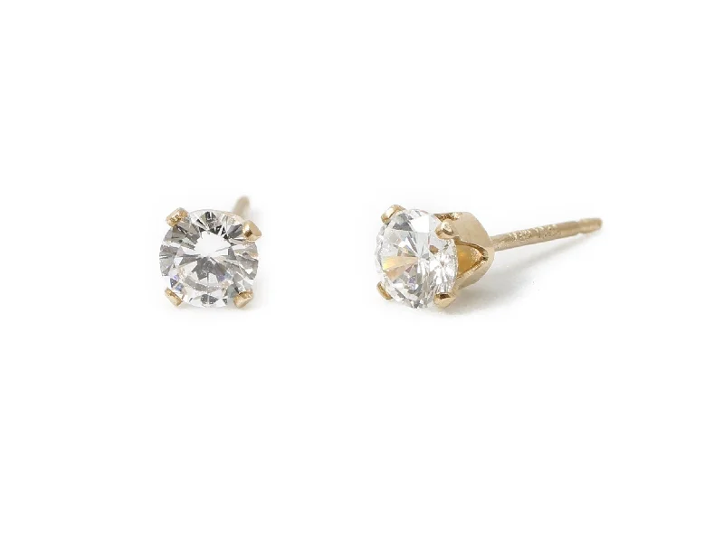 bridal crystal earrings for women -Round stud earrings CZ