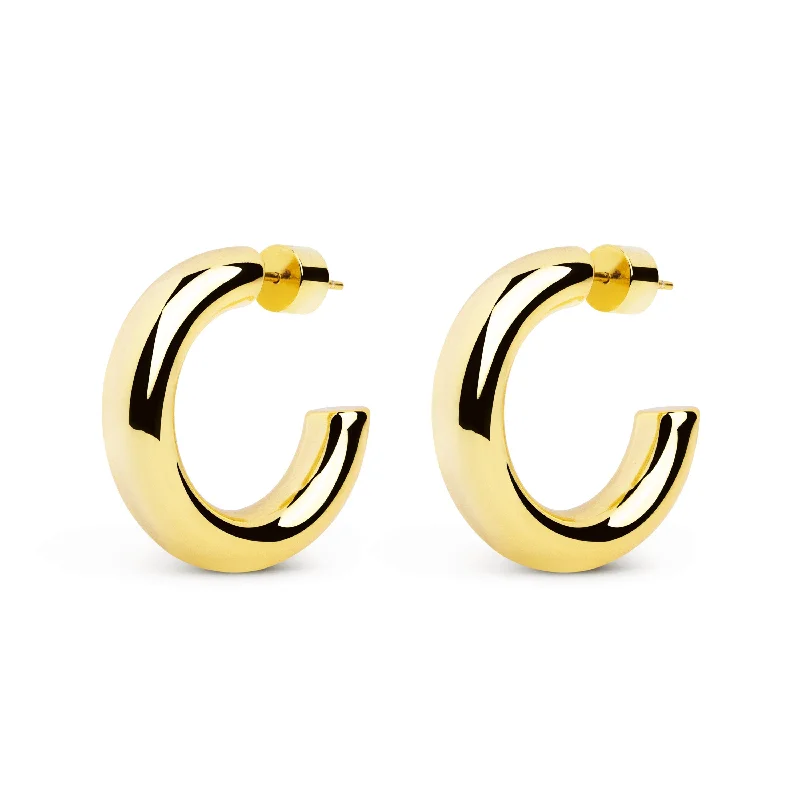 elegant earrings for women -Mombasa Gold Hoop Earrings