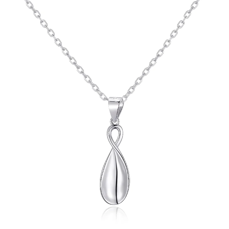 necklace and earring sets for women -Sterling Silver Infinity Curve Necklace