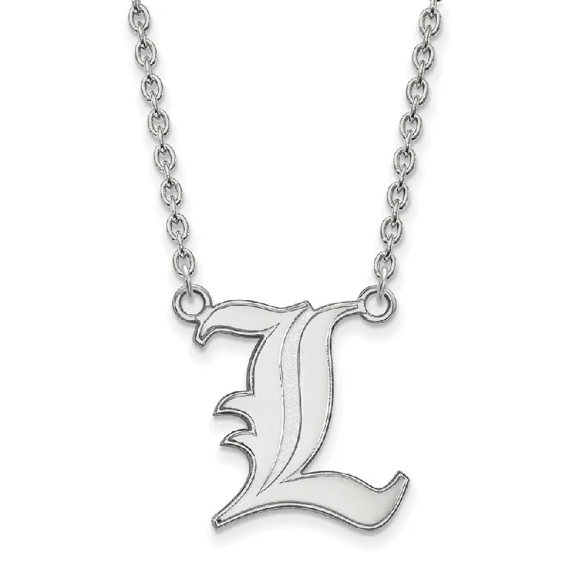 luxury necklaces for women -14k White Gold U of Louisville Large 'L' Pendant Necklace