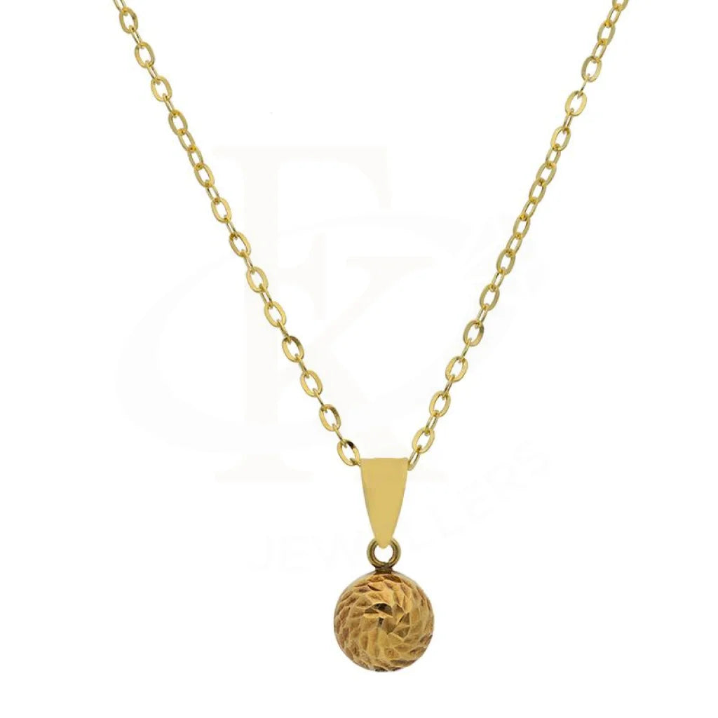 matching necklace and bracelet sets for women -Gold Necklace (Chain with Round Pendant) 18KT - FKJNKL18K2530