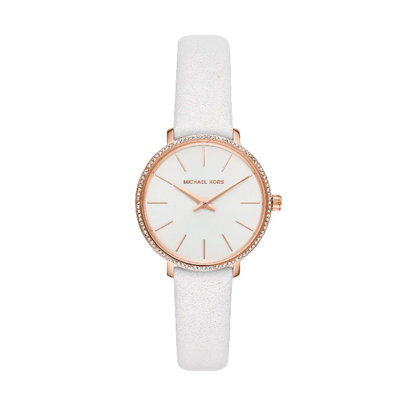 Michael Kors Mini Pyper Leather Band Watch MK2802