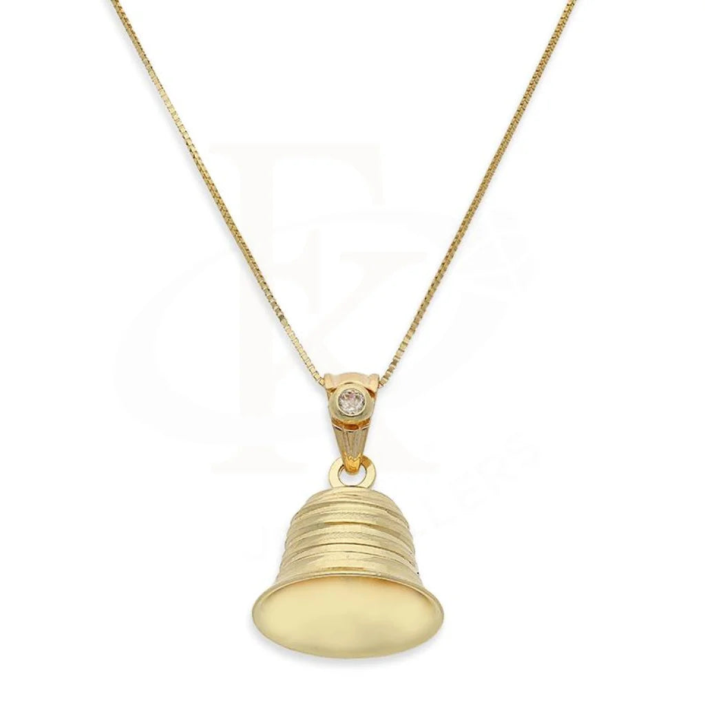 cute necklaces for women -Gold Bell Necklace (Chain with Pendant) 18KT - FKJNKL18K2402