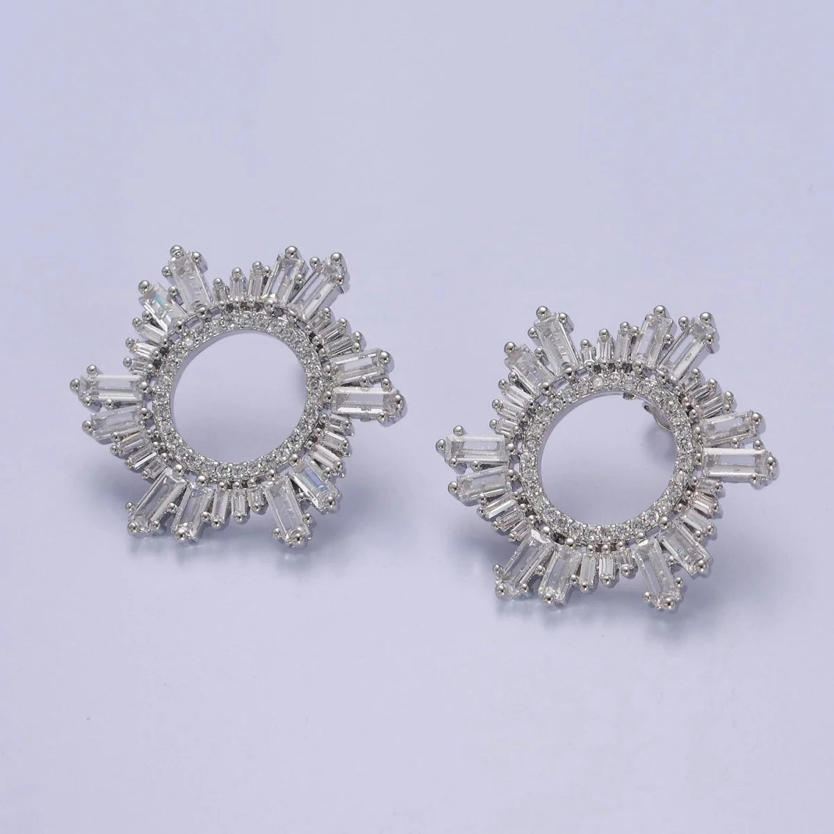 geometric drop earrings for women -Sunburst Stud Earrings