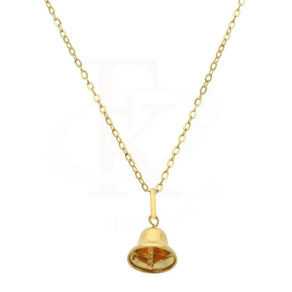 trendy pendant necklaces for women -Gold Necklace (Chain with Bell Pendant) 18KT - FKJNKL18K2499