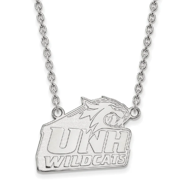 layered gold necklaces for women -10k White Gold U of New Hampshire Large Pendant Necklace