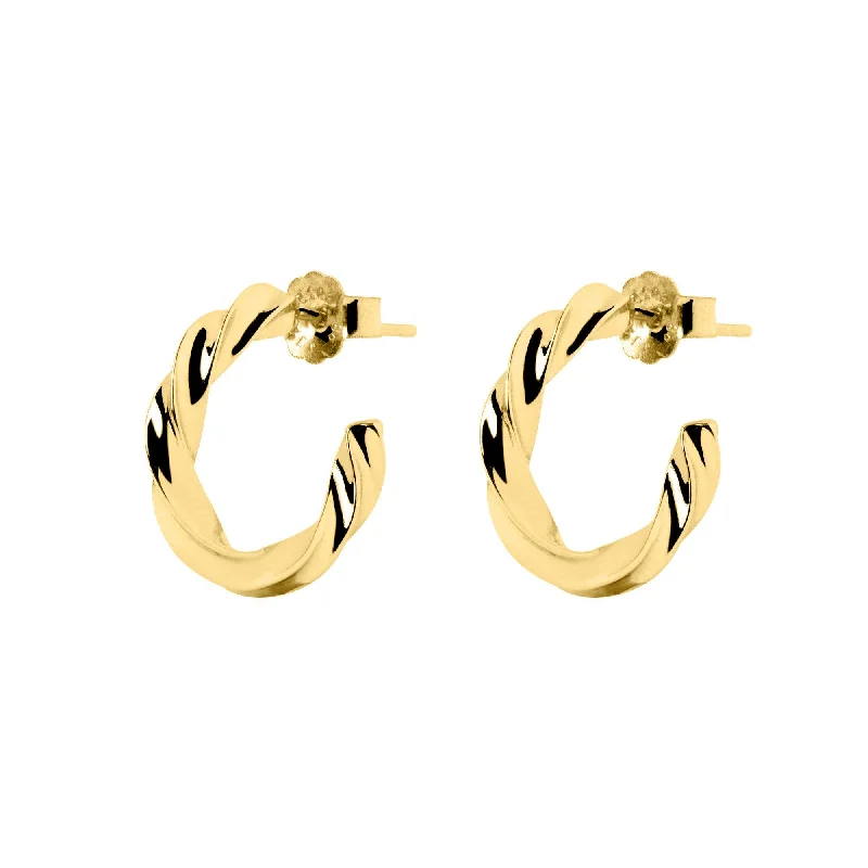 custom gold earrings for women -Twine Gold Earrings