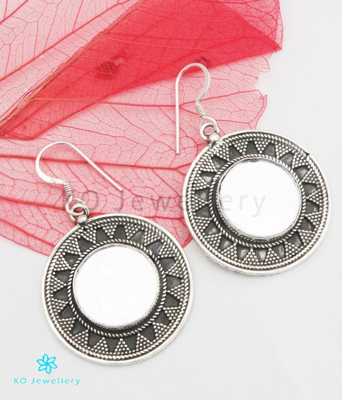 bold earrings for women -The Arsi Glass Silver Earrings