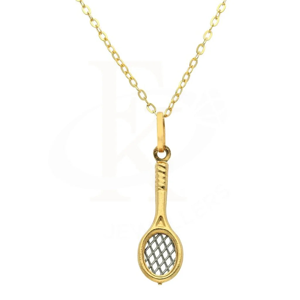 gemstone pendant necklaces for women -Gold Badminton Racket Necklace (Chain with Pendant) 18KT - FKJNKL18K2514