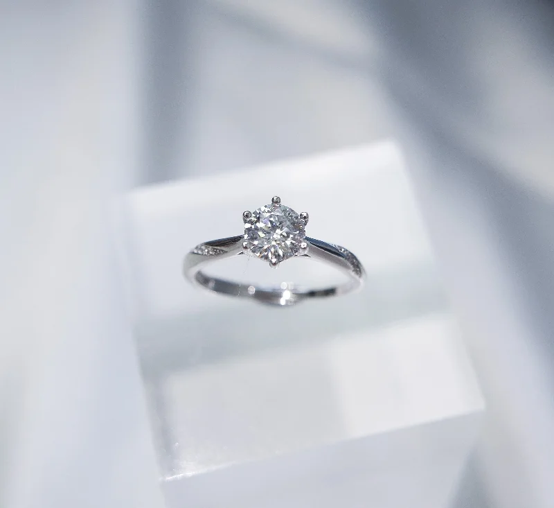 affordable wedding engagement rings -Chara - Diamond Solitaire Ring