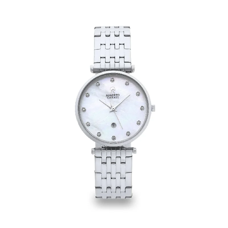 Roberto Carati Elizabeth Diamond Face Silver Watch