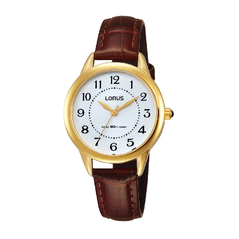 Lorus Ladies Brown Leather Watch RG252JX-9