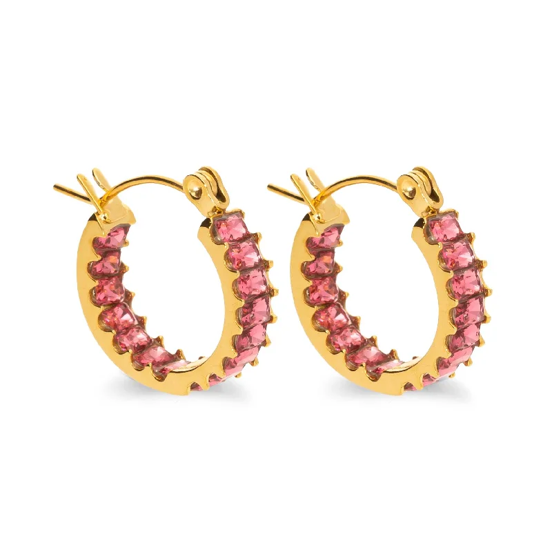 vintage-style earrings for women -Coral earring pink gold