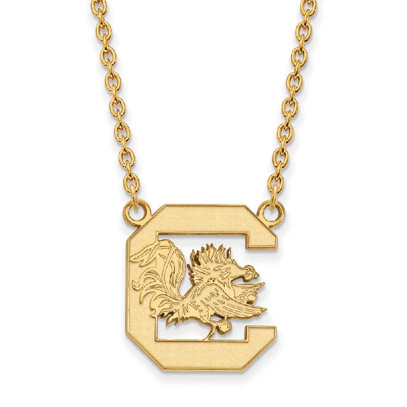 timeless pendant necklaces for women -10k Yellow Gold South Carolina Large Gamecock Pendant Necklace