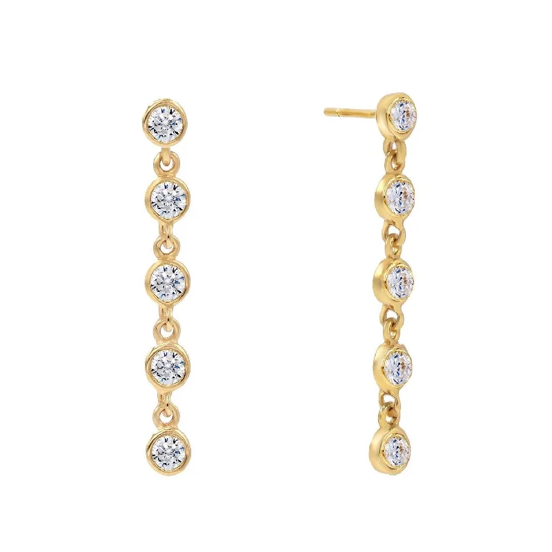 luxury pearl earrings for women -Cinq Bezel Stud Earrings