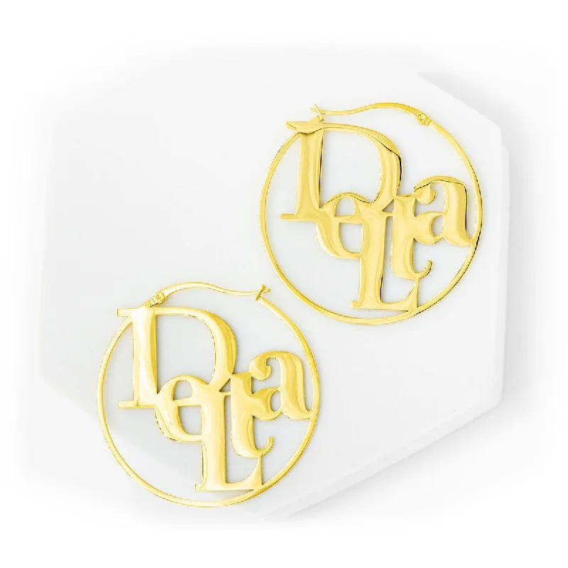 statement drop earrings for women -DELTA D'OR Hoop Earrings