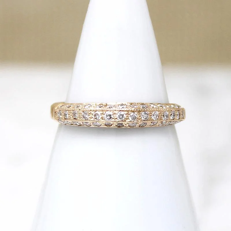 elegant vintage engagement rings -Deco Diamond 14k Gold Wedding Band by 720