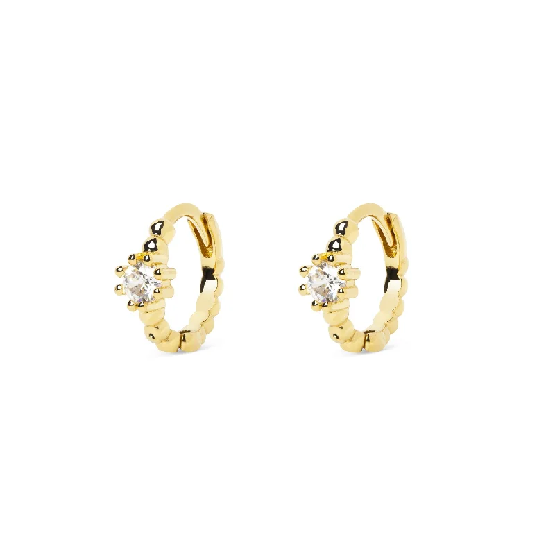 modern earrings for women -Pebbles Spark Gold Hoop Earrings